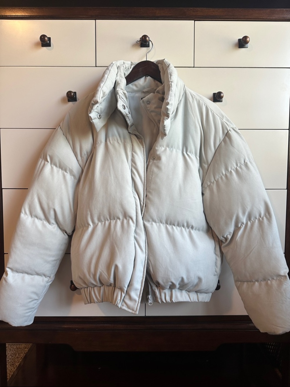 Missguided Light Gray Puffer Jacket